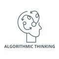 Algorithmic thinking line icon, vector. Algorithmic thinking outline sign, concept symbol, flat illustration