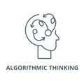 Algorithmic thinking vector line icon, outline concept, linear sign