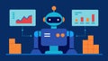 Algorithmic Trading Bot A robot figure analyzing data points on multiple screens symbolizing algorithmic trading powered Royalty Free Stock Photo