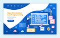 Algorithmization and Programming, People Coders Royalty Free Stock Photo