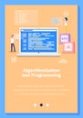 Algorithmization and programming vector illustration. Website landing page template concept Royalty Free Stock Photo
