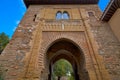 Alhambra arch Puerta del vino in Granada Royalty Free Stock Photo