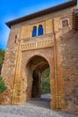 Alhambra arch Puerta del vino in Granada Royalty Free Stock Photo