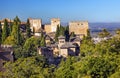 Alhambra Church Castle Towers Granada Andalusia Spain Royalty Free Stock Photo