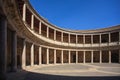 Alhambra Courtyard of the Palace of Charles V Royalty Free Stock Photo