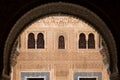 Detailed view at the Patio entrance hall to the Nasrid Palaces, inside the fortress complex of the Alhambra citadel Royalty Free Stock Photo