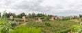 Panoramic view at the Alhambra citadel, alcazaba, Charles V and nasrid Palaces and fortress complex, view from Generalife Gardens Royalty Free Stock Photo