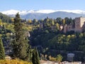 Alhambra, Granada, Spain with Sierra Nevadas Royalty Free Stock Photo