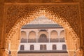 Alhambra moorish castle -  detail of Nasrid palace interior, Granada, Spain Royalty Free Stock Photo