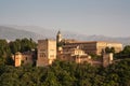 Alhambra palace detail with Alpujarra mountains Royalty Free Stock Photo