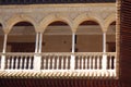 Alhambra Palace, Granada, Spain: April 8, 2006: Architectural details of Alhambra Palace