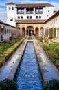 Alhambra Palace, Spain. Water fountains inside the alhambra Royalty Free Stock Photo