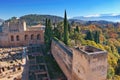 Famous Alhambra palace tower view, Granada Spain