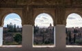 alhambra palace view from generalife Royalty Free Stock Photo