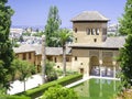 Alhambra Patio With Pool, Granada, Spain Royalty Free Stock Photo