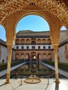 Alhambra Pool View Royalty Free Stock Photo