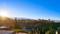 Alhambra sunrise light in Granada of Spain