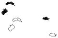 Alhucemas Islands Kingdom of Spain, Mediterranean Sea map vector illustration, scribble sketch Penon de Alhucemas, Isla de