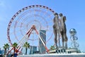 Ali and Nino, Statue of Love and Red Ferris Wheel in Batumi, Georgia