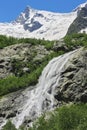 Alibek waterfall. Dombay mountains Royalty Free Stock Photo