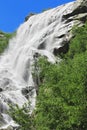 Alibek waterfall. Dombay mountains Royalty Free Stock Photo