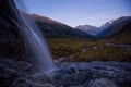 The Alibek waterfall and valley view