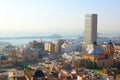 Alicante cityscape skyline in mediterranean sea