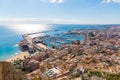 Alicante skyline aerial from Santa Barbara Castle Royalty Free Stock Photo