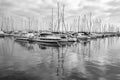 View of sailboats and yachts in the port of Alicante, Spain