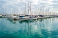 View of sailboats and yachts in the port of Alicante, Spain