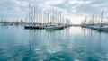 View of sailboats and yachts in the port of Alicante, Spain