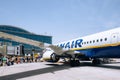 Alicante, Spain - 19 June 2023: Passengers boarding on Ryanair plane in international Alicante Elche Miguel Hernandez Royalty Free Stock Photo