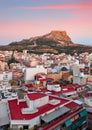 Alicante - Spain, View of Santa Barbara Castle on Mount Benacantil Royalty Free Stock Photo