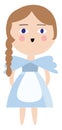 Alice in a blue dress illustration color vector