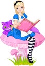 Alice holding book