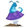 Alice in Wonderland character blue caterpillar vector Royalty Free Stock Photo