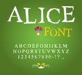 Alice in Wonderland font. Fairy ABC. mad Alphabet Cheshire Cat.