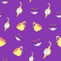 Alice in Wonderland seamless pattern Royalty Free Stock Photo