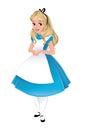 Alice In Wonderland Standing On White Background