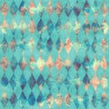 Alice in Wonderland style watercolor diamond rhombus seamless pattern