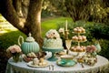 Alice in wonderland tea party. Generative AI Royalty Free Stock Photo