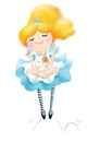 Alice in wonderland with white rabbit Royalty Free Stock Photo