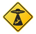Alien Abduction Sign. UFO sign Royalty Free Stock Photo