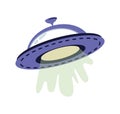 Flying ufo saucer, alien abduction spacecraft Royalty Free Stock Photo