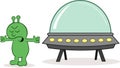 Alien Angry With Spaceship Royalty Free Stock Photo