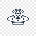 Alien with Aqualung concept vector linear icon isolated on trans