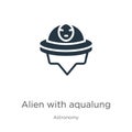 Alien with aqualung icon vector. Trendy flat alien with aqualung icon from astronomy collection isolated on white background.