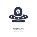 alien with aqualung icon on white background. Simple element illustration from Astronomy concept