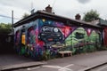 alien artist using graffiti to illustrate the best places in a city for first-time visitors