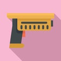 Alien blaster icon, flat style